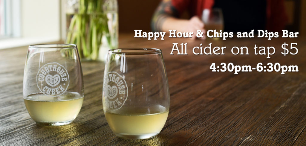happy hour at courthouse creek cider